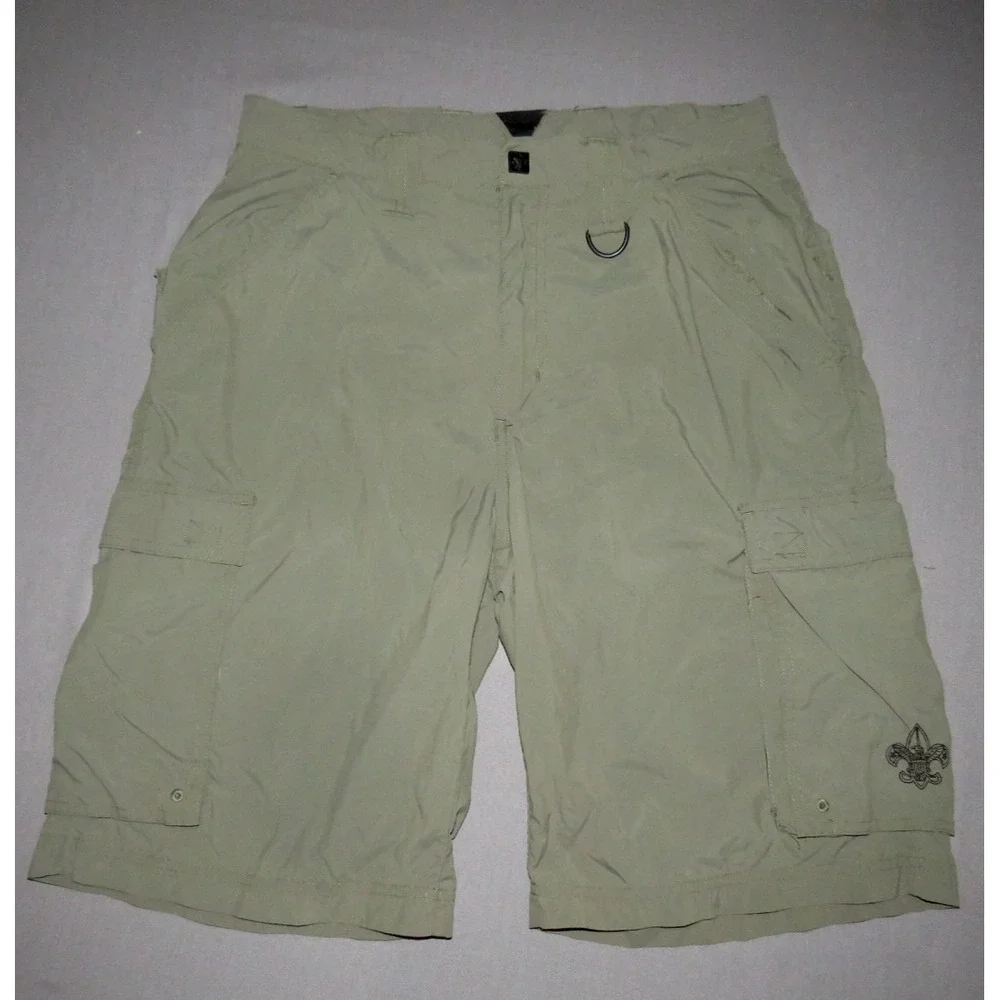 Boy Scouts of America 100% Nylon Vintage Green‎ Hiking Shorts Adult Small / 30